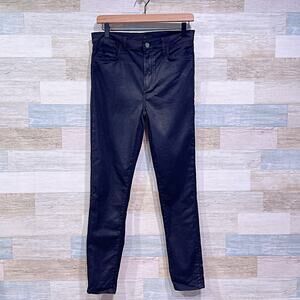 Joes Jeans The Charlie High Rise Skinny Ankle Black Coated Stretch Womens 29